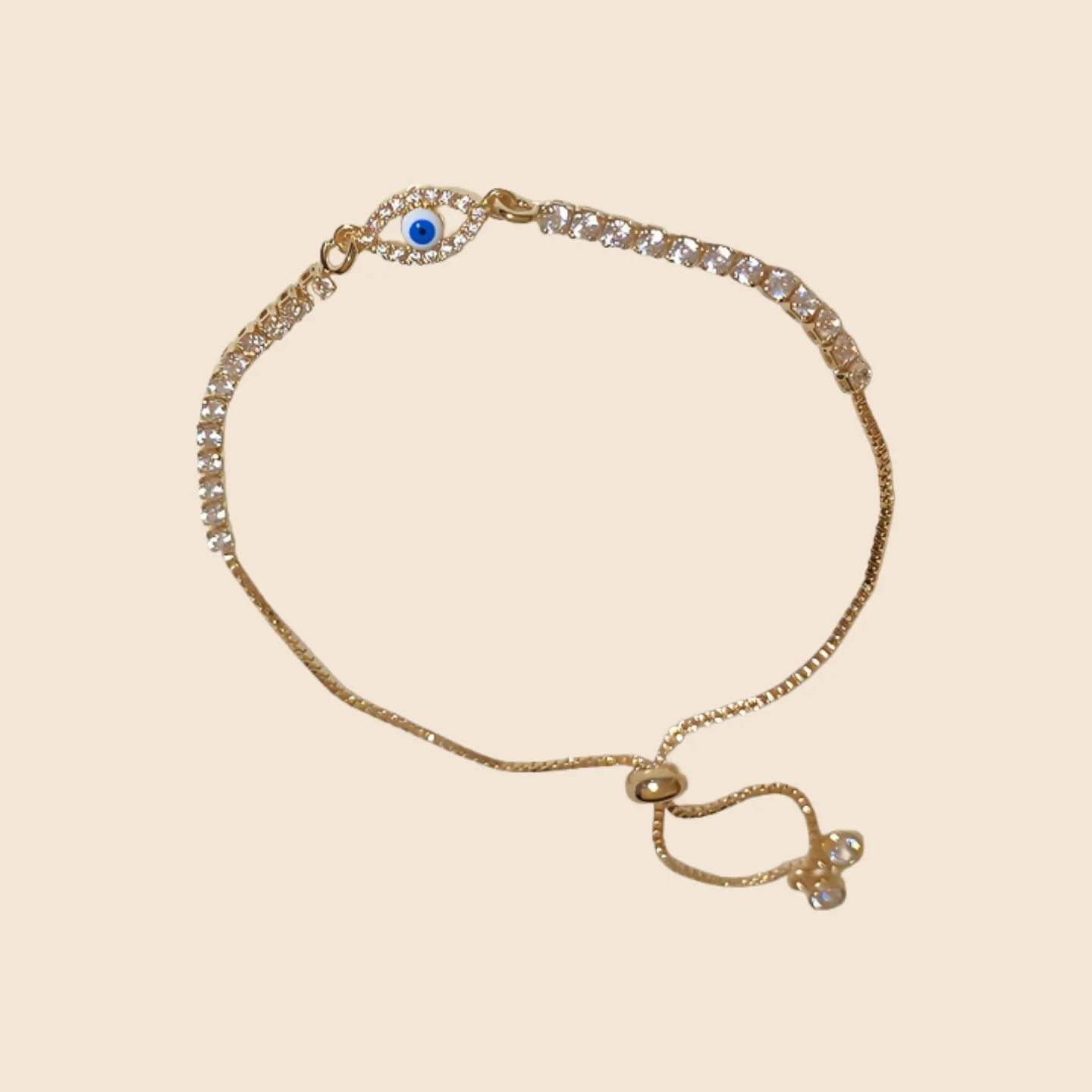 Women Tennis Zircon Blue Evil Eye Bracelet Fashion Chain & Link Bracelets Gold Plated Copper Jewelry Fancy Jewellery for Ladies view 3