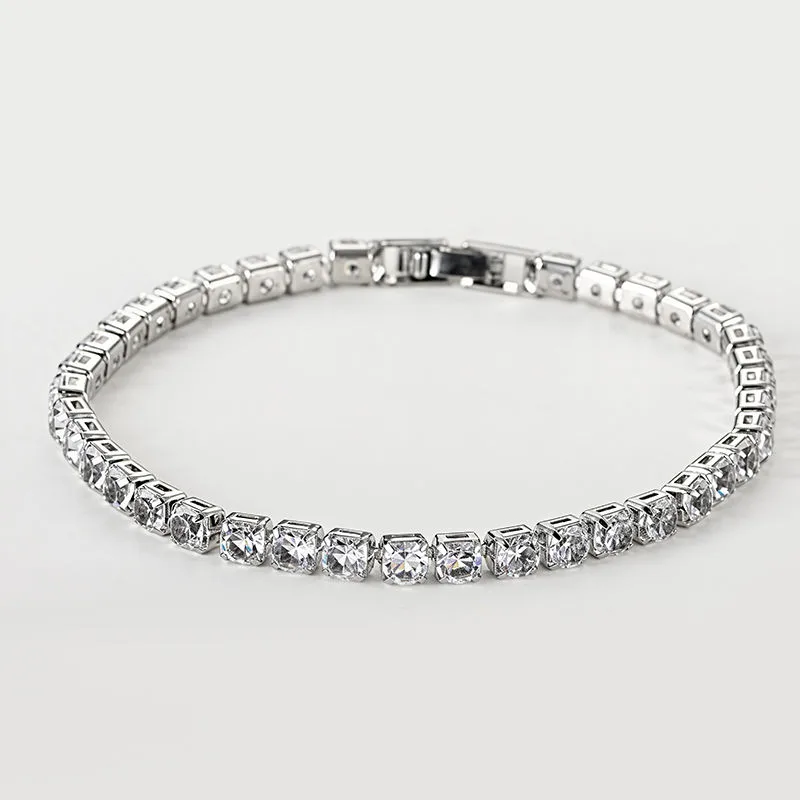 Custom Whoselase Fashion Zircon Tennis Bracelet Women Shining White Bling Bling Bangle Zirconia Tennis Bracelet for Girls Gift