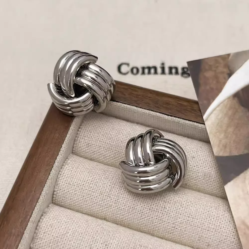 MUXCOR Wholesale Joias De Luxo Fancy Jewellery for Ladies Hypoallergenic Silver Needle Geometric Unique Design Stud Earrings