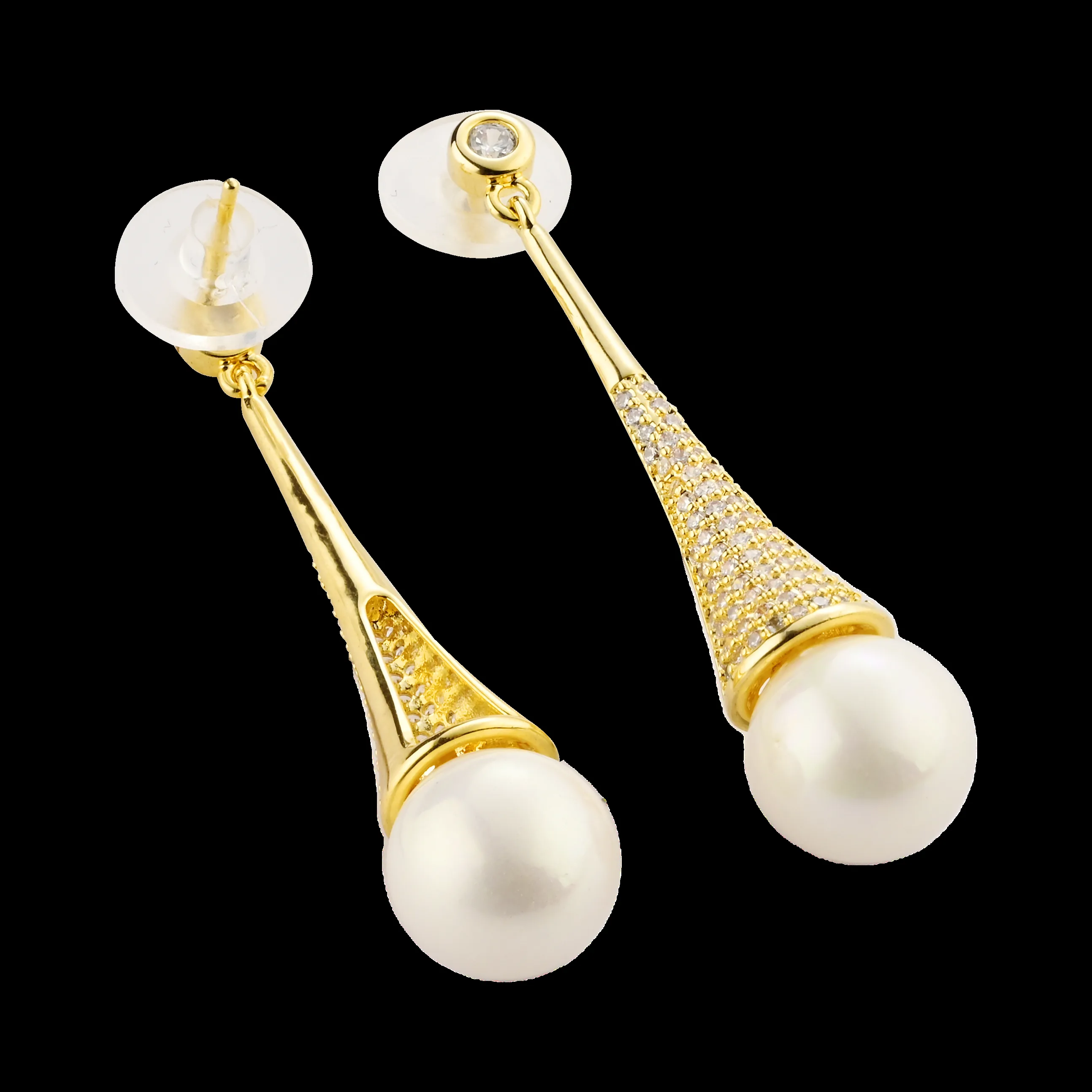 Wholesale Earrings Fashion Long Pearl Drop Earrings Fine Jewelry Geometric Dangle Earrings for Women