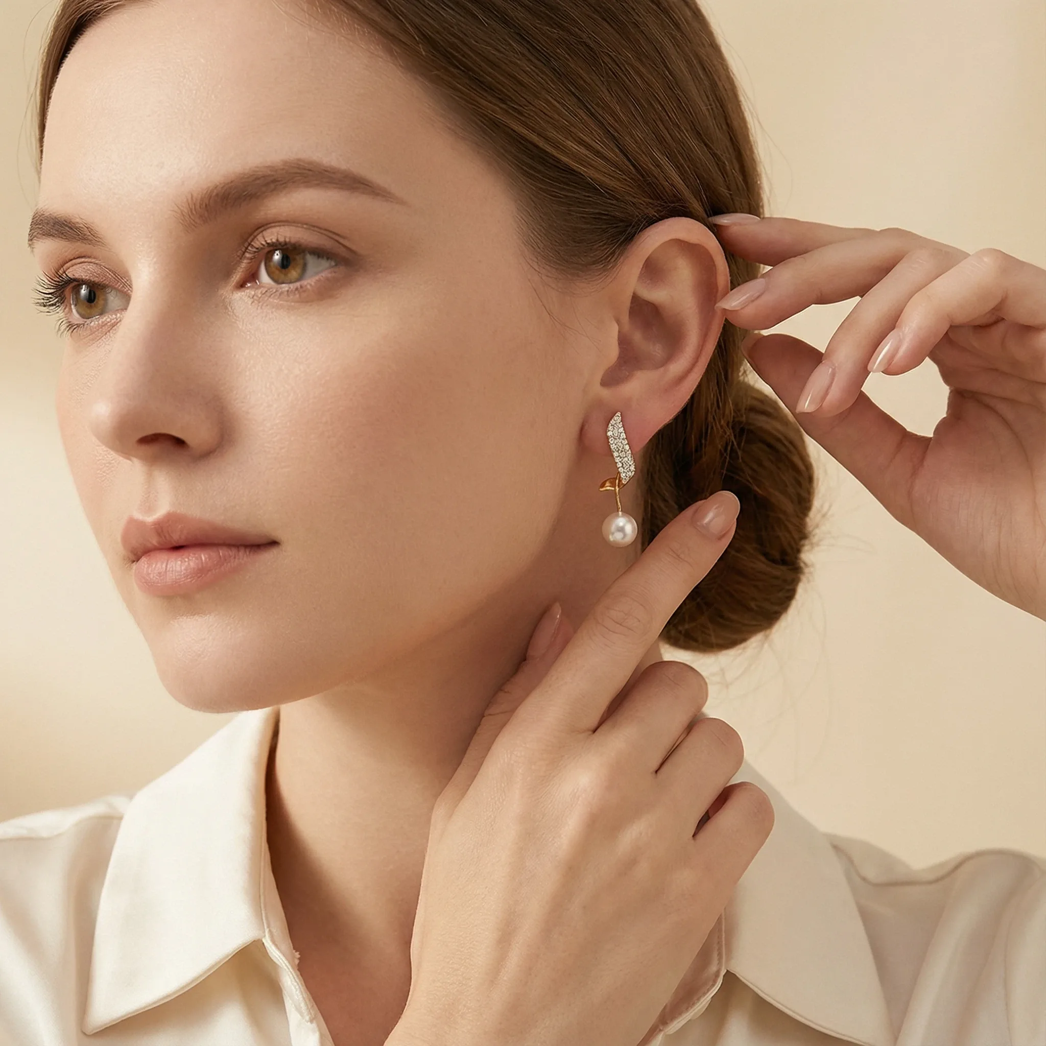 Women's Custom Korean Style Fashion Jewelry Girls Pearl Elegant Earrings Women Gifts Wholesale Designer Long Bride Earrings view 2