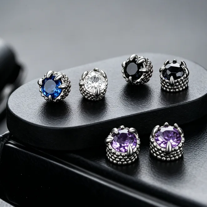 Luxury Minimalist Zircon Magnetic Earrings No Piercing Versatile High Sense Fashion Unique Clip on Ear Jewelry for Men Women view 2
