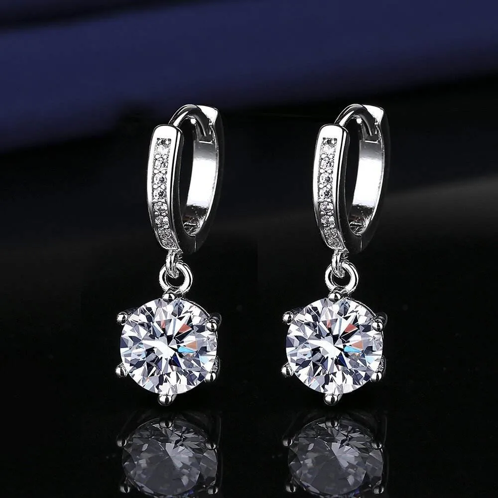 Wholesale Earrings Fashion Jewelry Hoop Diamond Zircon Earrings for Women Anniversary Dangle Earrings