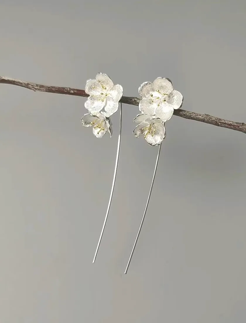 Uniquely Style Wholesale Earrings Simple and Exquisite Jewelry Flower Petal Ear Hook Earrings Women Jewelry Earrings view 3