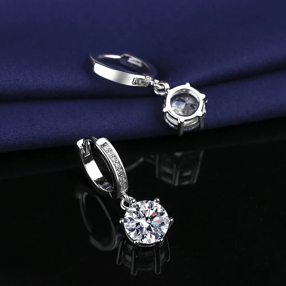 Wholesale Earrings Fashion Jewelry Hoop Diamond Zircon Earrings for Women Anniversary Dangle Earrings view 2