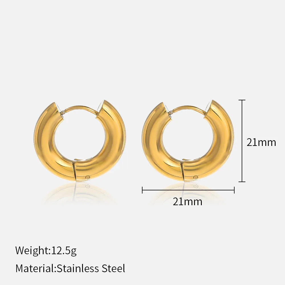 MUXCOR Minimalist Luxury Geometric 14K Gold-plated Stainless Steel Jewelry Earrings for Women Statement Earrings view 3