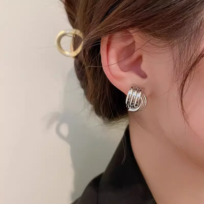 MUXCOR Wholesale Joias De Luxo Fancy Jewellery for Ladies Hypoallergenic Silver Needle Geometric Unique Design Stud Earrings view 3