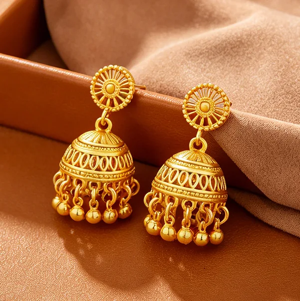 Kashmiri Jhumka Earrings Vintage Ethnic Tassel Hoop Earrings Women Pearl Bell Design Luxury Daily Wear Drop Ear Ornaments view 2