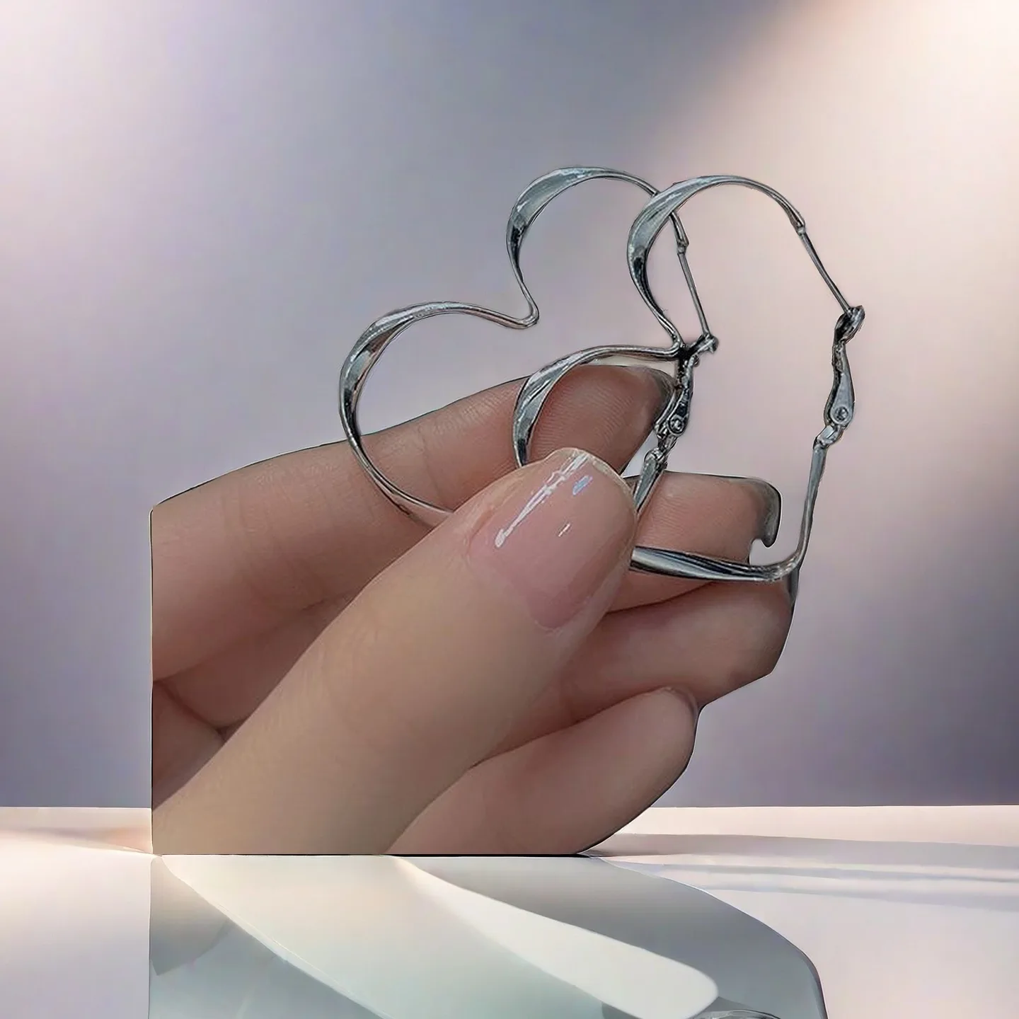 New Wholesale Earrings European American Style Large Distorted Heart-shaped Earring Party Festival Fancy Jewellery for Ladies view 2
