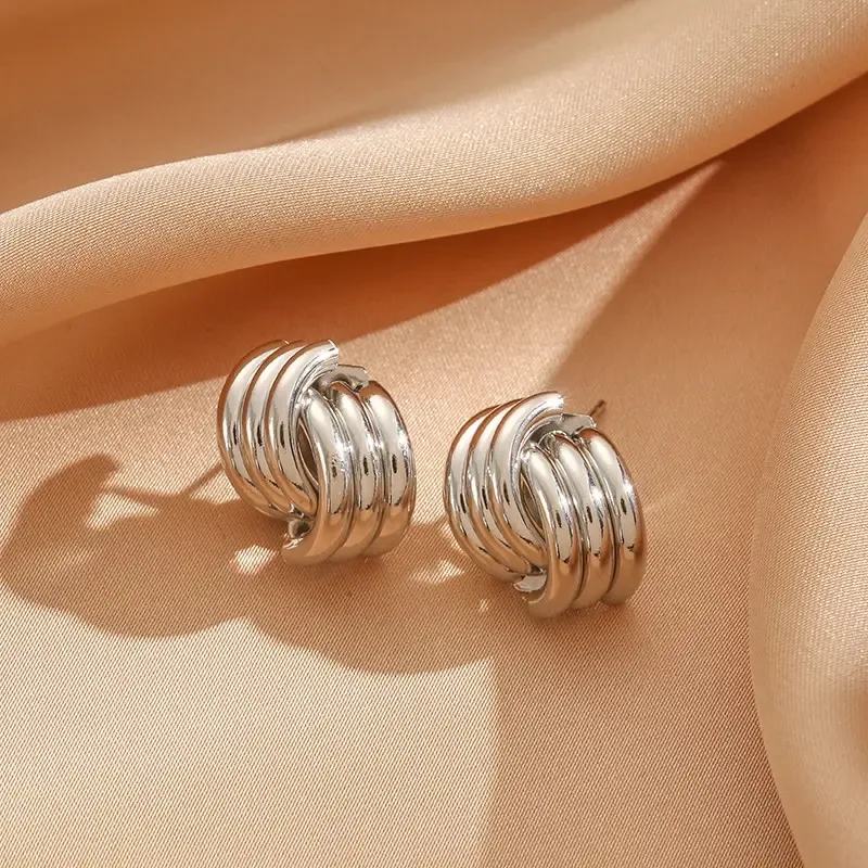 MUXCOR Wholesale Joias De Luxo Fancy Jewellery for Ladies Hypoallergenic Silver Needle Geometric Unique Design Stud Earrings view 2
