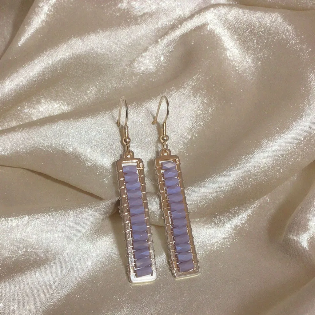 Wholesale Purple Earrings Bead Chandelier Earrings Luxury Pendant Women Anniversary Wedding Earring Fashion Jewelry view 2