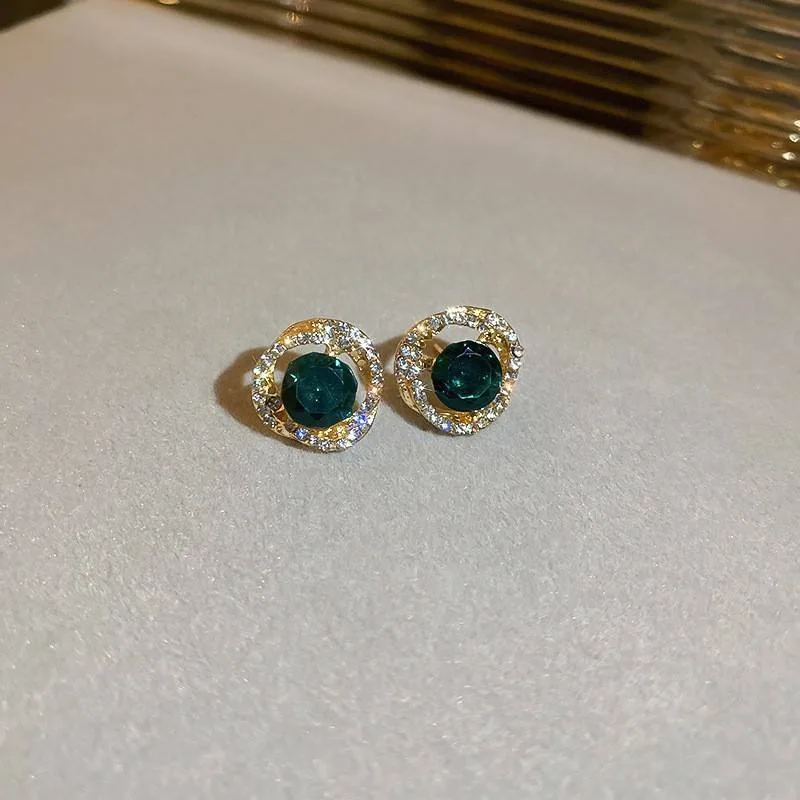Fashion Jewelry Emerald Zircon Dangle Water Drop Pearl Pendant Earrings Women Party Wedding Earring Wholesale Earrings view 3