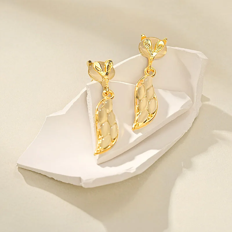 Korean Style New Wholesale Earrings Geometric fox Stone Earrings Fashion New Personalized Earrings for Women Designer Jewelry