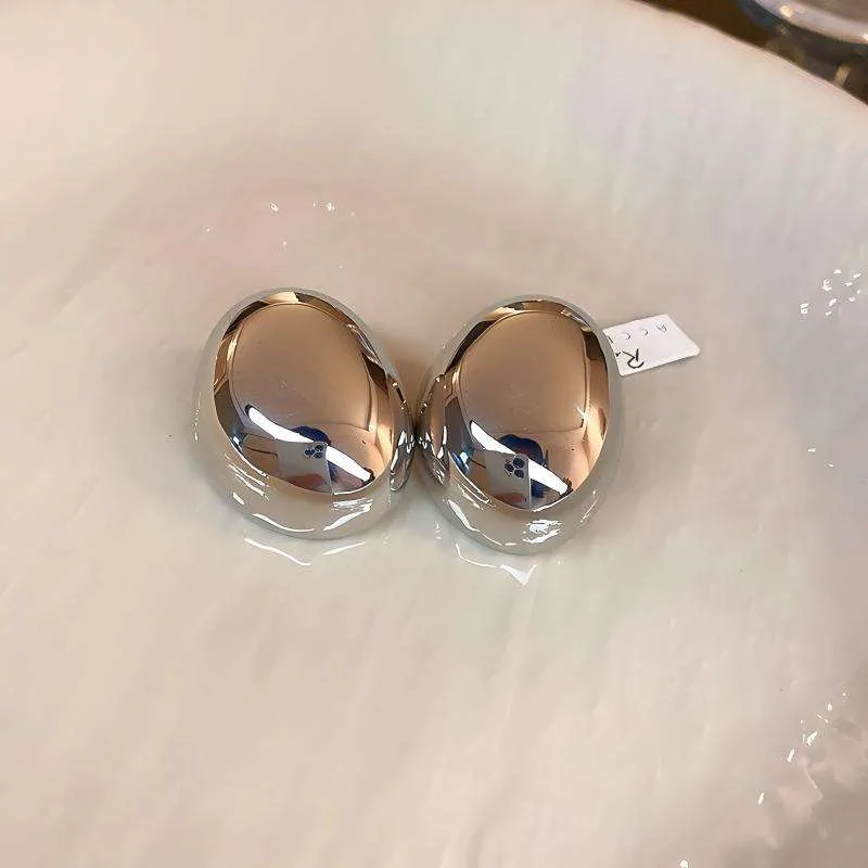 Factory Wholesale Custom Minimalist Designer Drop Oval Large Geometric Gold Plated Alloy Temperament Earrings Women Jewelry view 2