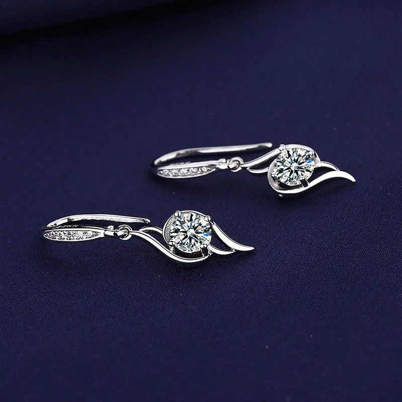 Wholesale Earrings Silver Plated Dangle Trendy Drop Pendant Exquisite Earrings Women Personalized Party Daily Wearing Earrings view 3