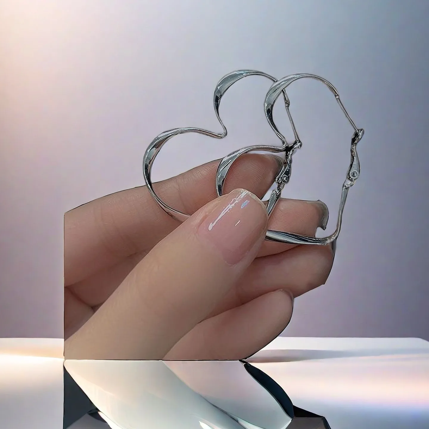 New Wholesale Earrings European American Style Large Distorted Heart-shaped Earring Party Festival Fancy Jewellery for Ladies view 3