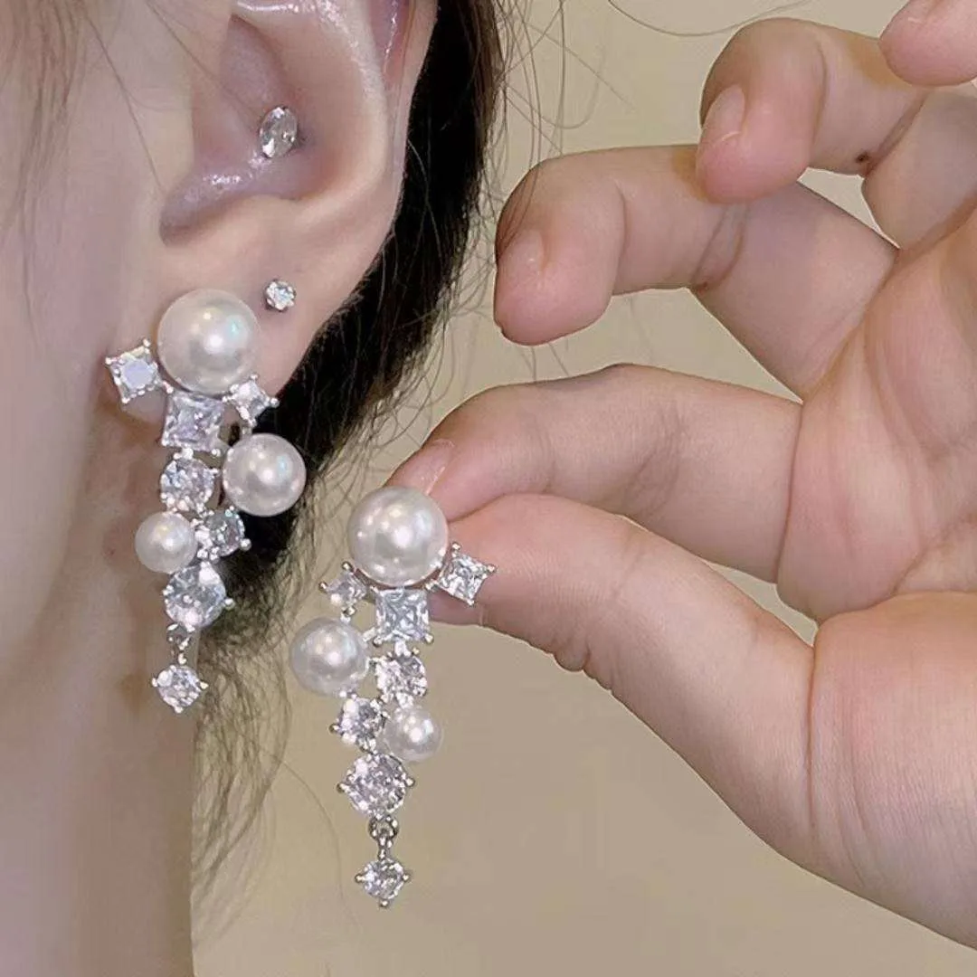 Jewelry Set Wholesale Earrings Light Luxury Copper Alloy Stud Earrings view 2