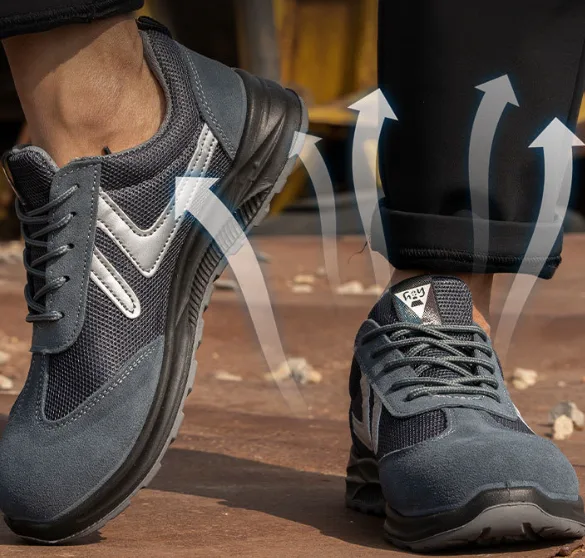 New Arrival Lightweight Suede Mesh Spliced Safety Shoes Insulated Anti Smash Anti Puncture Work Shoes view 3