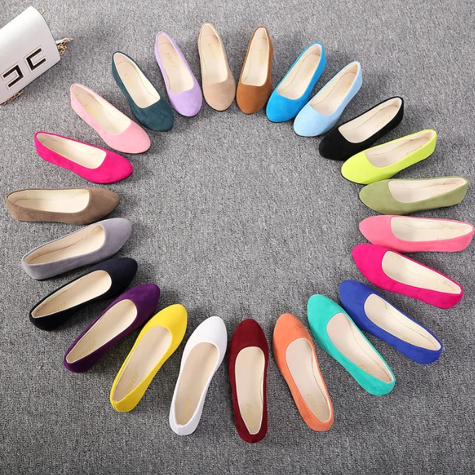 Spring Autumn New Suede Korean Style Pointed Toe Flats Candy Color Women Shoes Plus Size 40‑43 view 2