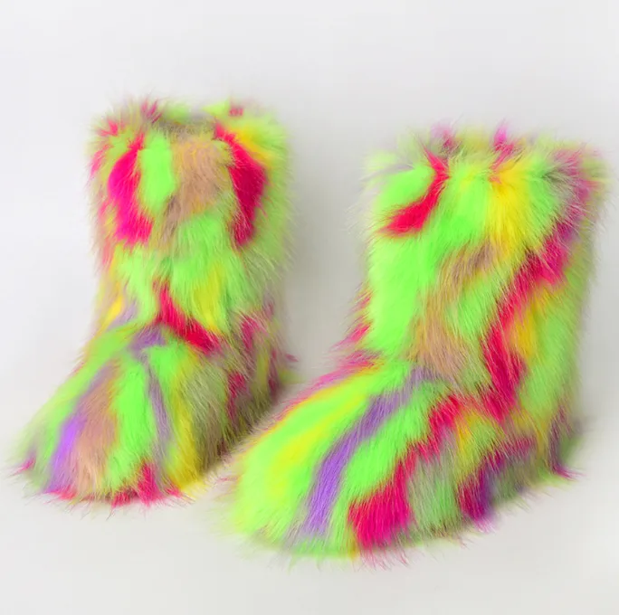 Women Tall Boots Winter Warm Thick Non‑Slip Shibuya Style Furry Mid‑Calf Fashion Snow Boots view 3