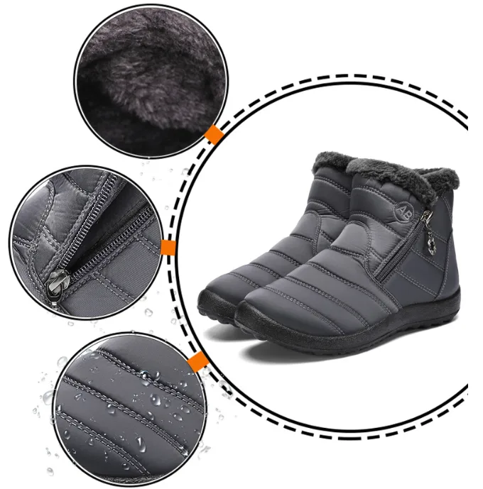 Plus Size Women Cotton Shoes Foreign Trade Polyurethane Tall Winter Boots Fleece Lined Warm High Top Snow Boots view 3
