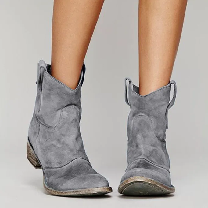 Fashion Women Short Boots Low Heel Comfortable Plus Size 40‑43 Autumn Winter New