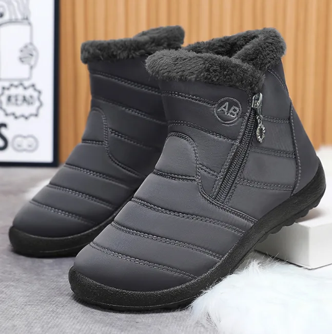 Plus Size Women Cotton Shoes Foreign Trade Polyurethane Tall Winter Boots Fleece Lined Warm High Top Snow Boots