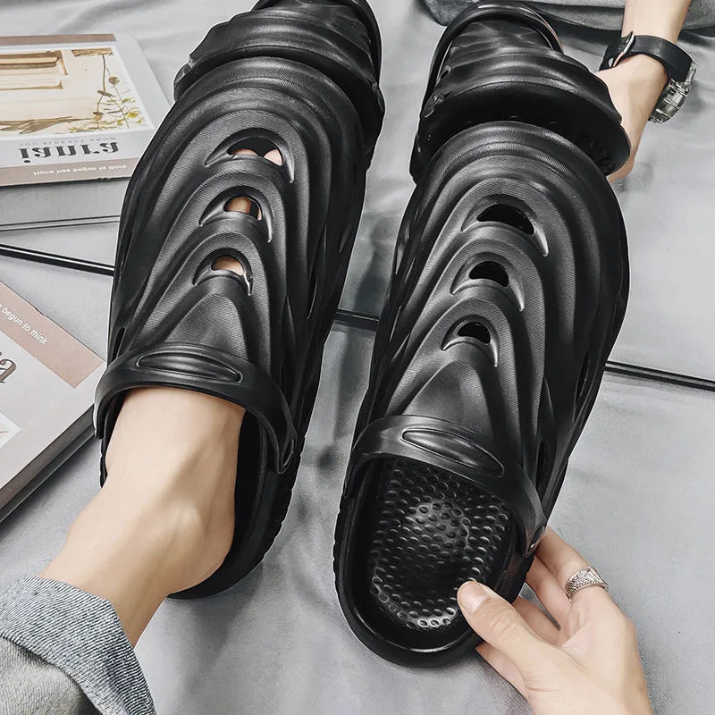 Men Summer Breathable Thick Sole Clogs Outdoor Beach Sandals Wading Shoes Soft Cushioned Lightweight Casual Sandals view 3