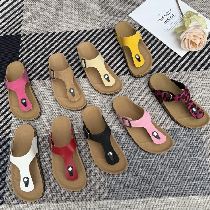 Women Thong Flip Flops Plus Size Soft Wood Slippers In Stock Wholesale