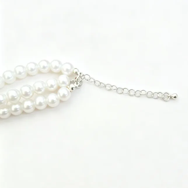 Smooth Imitation Pearl Multi Strand Black White Knotted Collar Choker Retro Colorblock Fashion Statement Necklace women Jewelry view 3