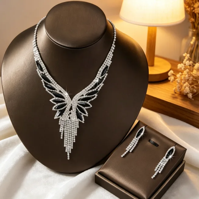 Joias De Luxo Custom Wedding Jewelry Sets Luxury Pendant Necklaces Earrings Fancy Jewelery for Ladies Women Bijoux Tendance 2026 view 2