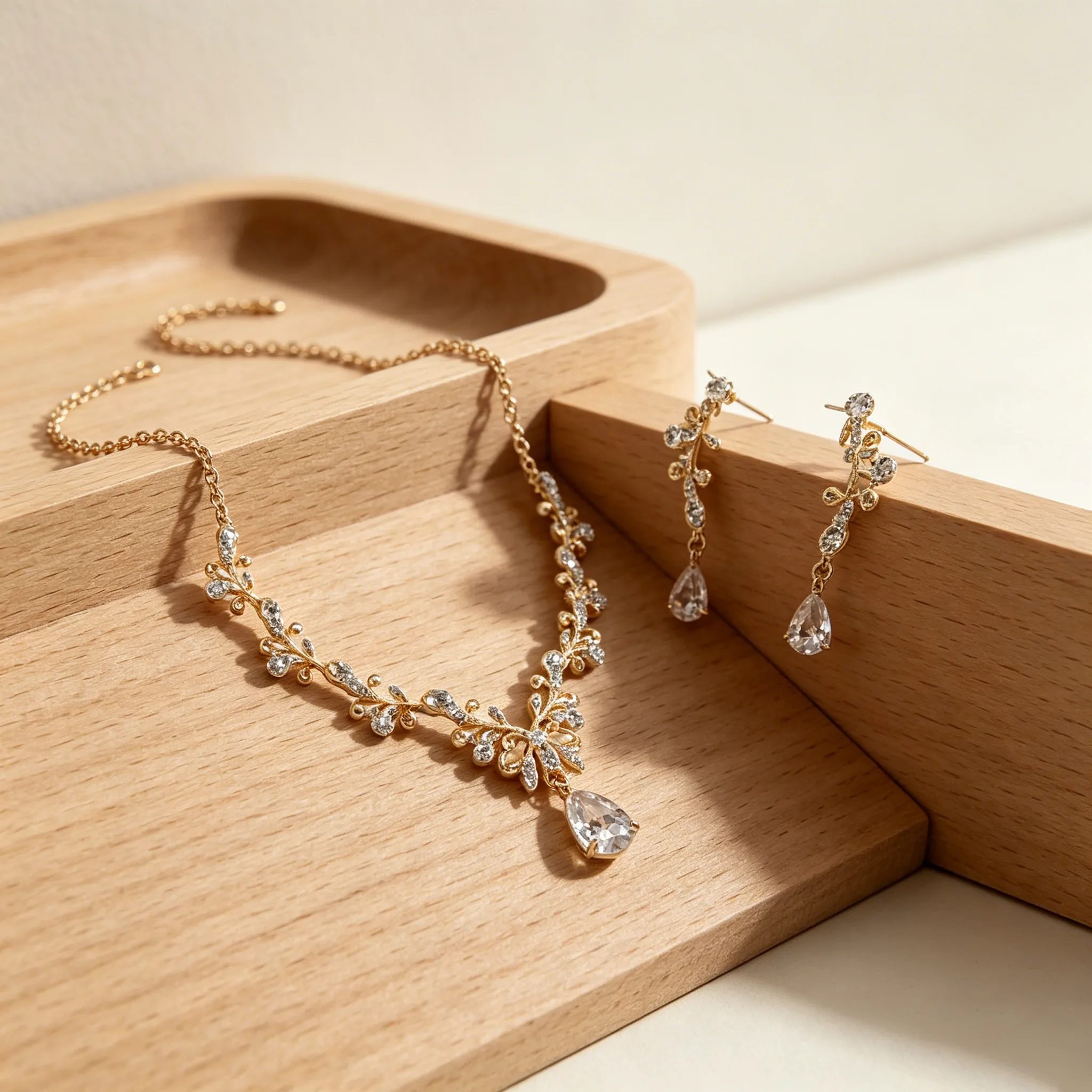 whoselase Chic wedding Design flower Pendant Necklaces Drop Dangle Earrings Jewelry Sets fancy jewelry for ladies Women Daily