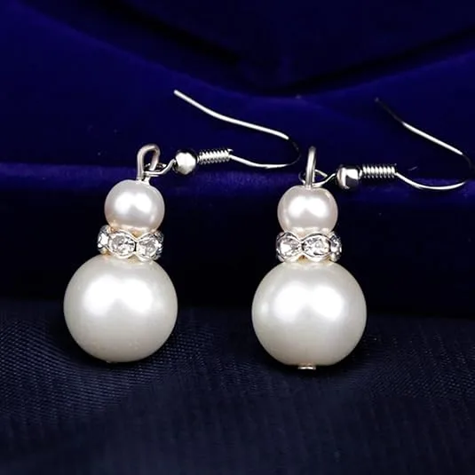 elegant Imitation Pearl designer inspired jewelry sets double necklaces drop earrings for women gift view 3