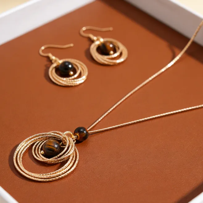 Women Bohemian Multi Layer Geometric Intertwined Round Drop Earrings Retro Unique Hook Ear Decor Circle Vintage Chic Statement Jewelry view 2