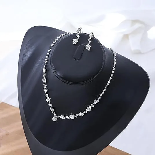 luxury classic Full with Rhinestone necklaces Irregular earrings designer trendy jewelry sets for Women bridal