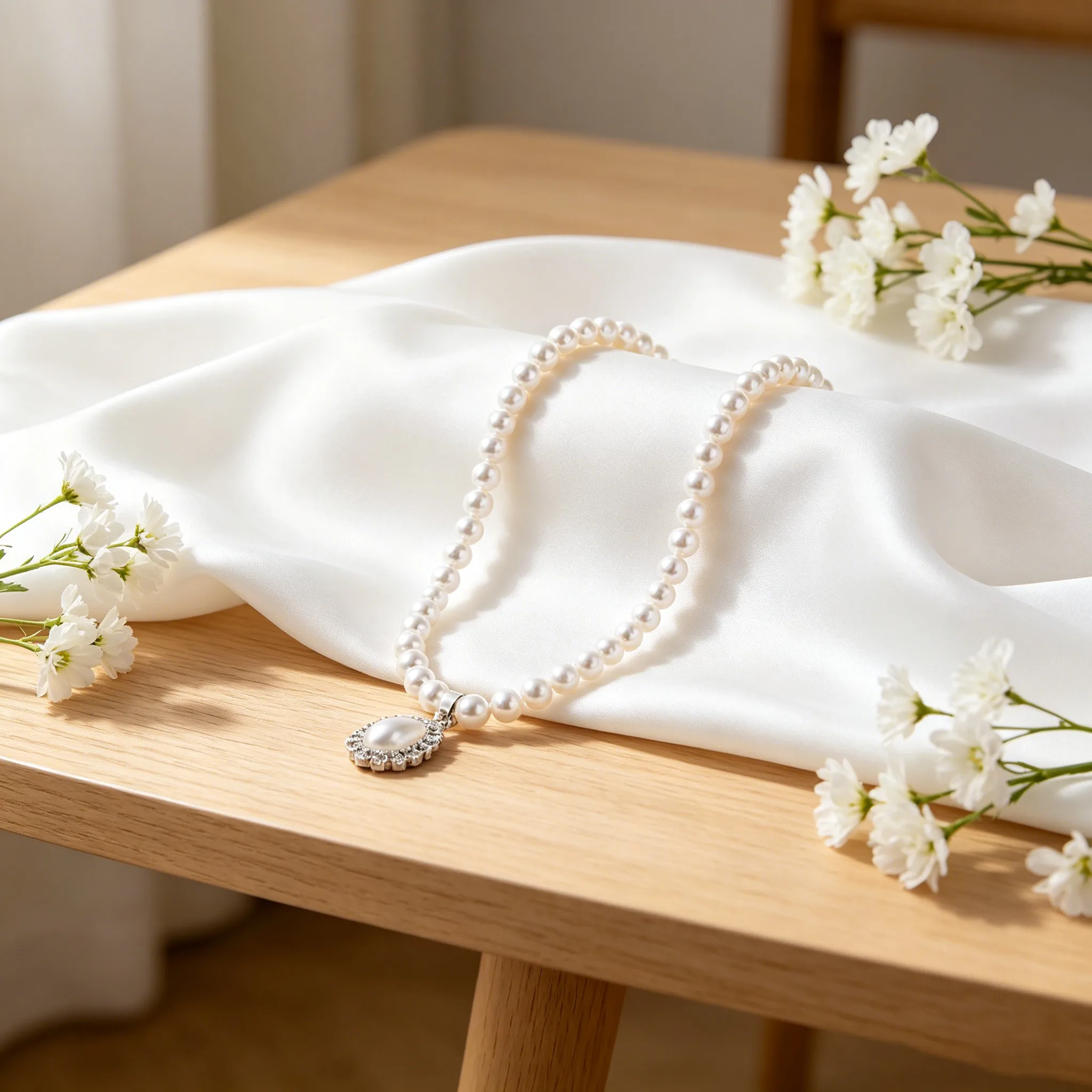 Fashion Multi Tier Pearl Tassel Necklaces Varied Length Pearl Drop Earrings Wide Row Pearl Link Bracelets Women Stack Jewelry Sets for gift view 3