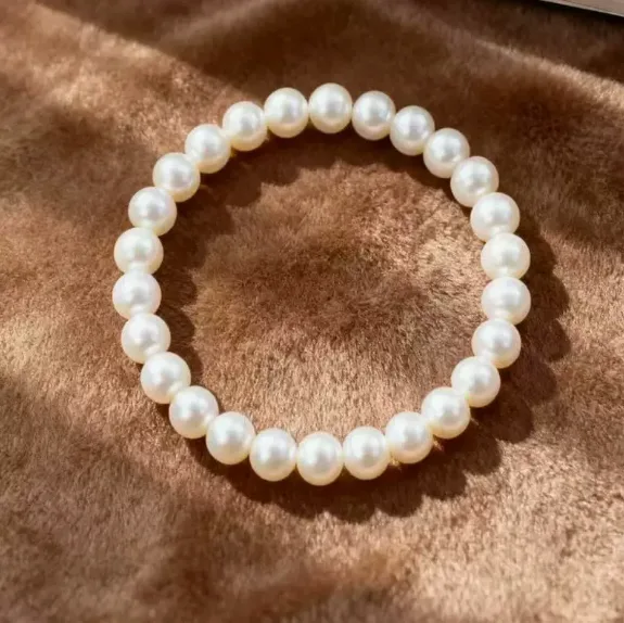 Classic Round white Imitation Pearl Necklaces Rhinestone Earrings fashion Bracelets for Women mother day gift Jewelry Sets view 3