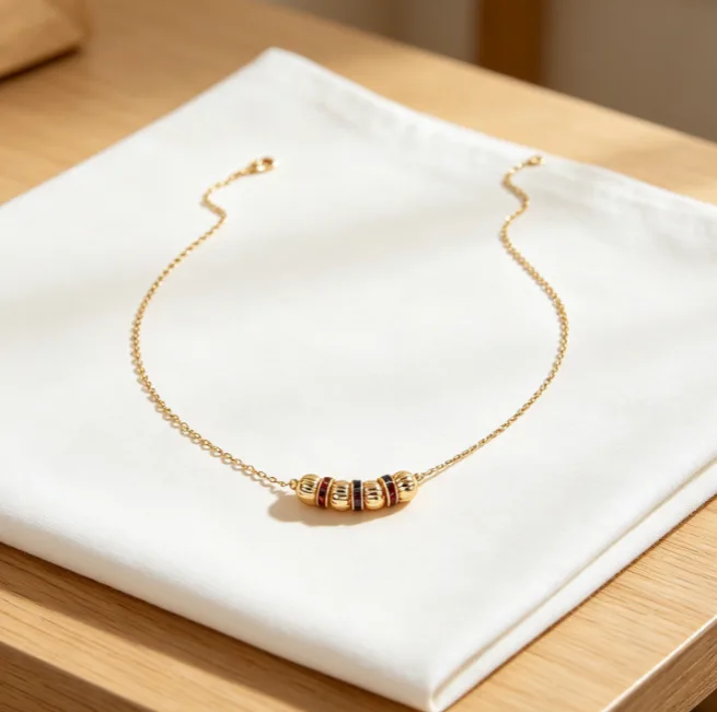 Colorful Rhinestone Beaded Pendant Necklaces Multi Bead Hoop Earrings Dainty Sweet Daily Holiday Women fashion Jewelry Sets view 3