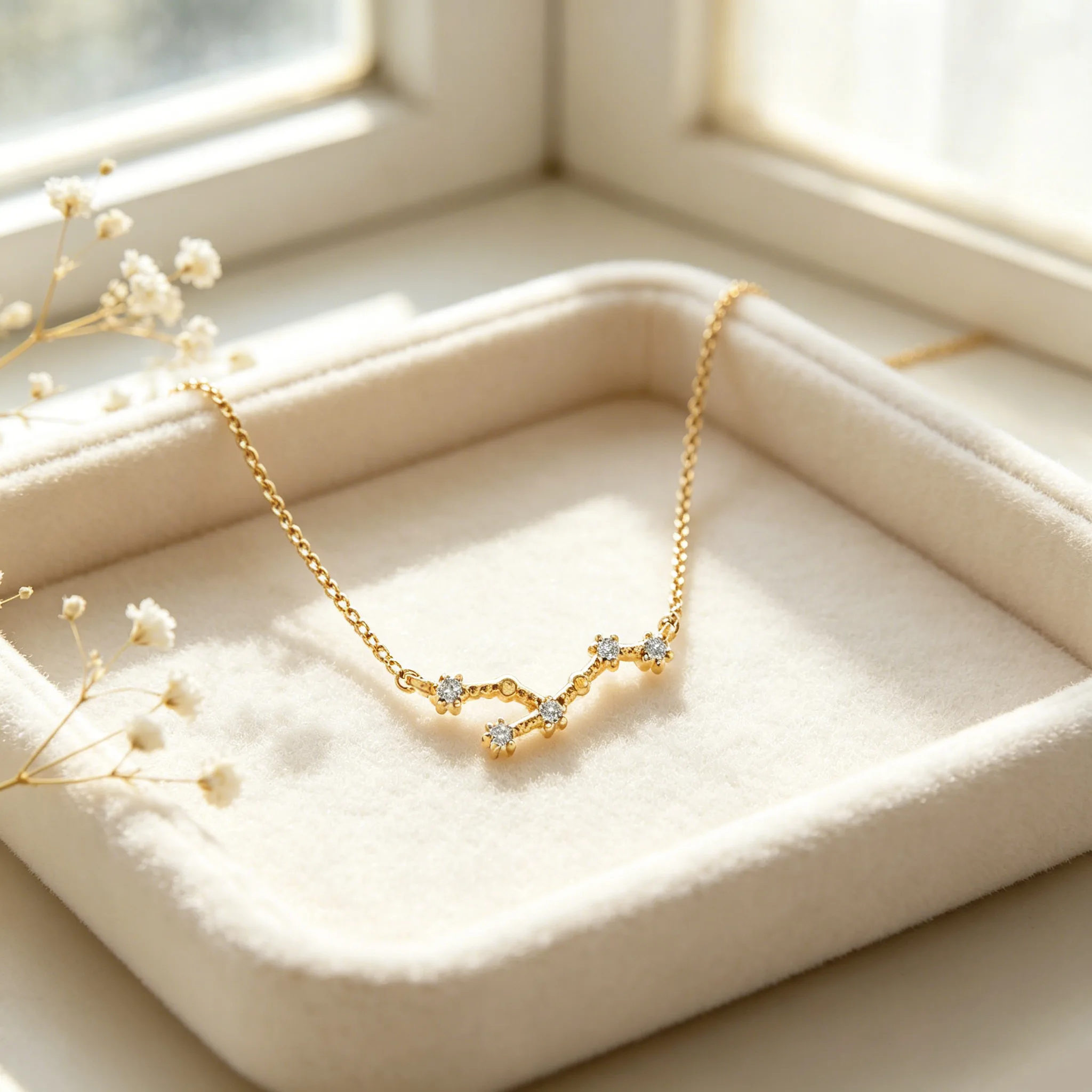 Shiny Zircon 12 Constellation Star Map Pendant Necklaces Gold Tone Minimalist Astrology Dainty Fashion Jewelry for Women Birthday Gift view 3