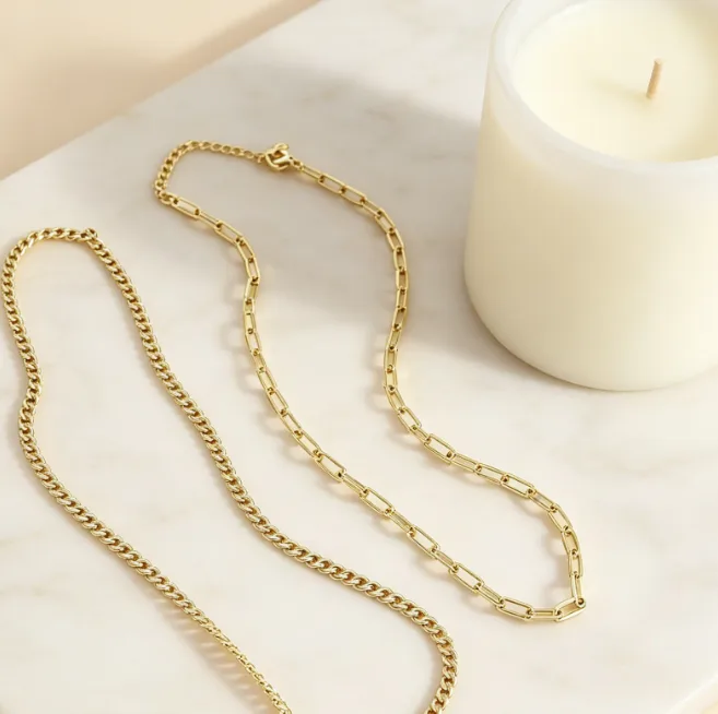 Paperclip Curb Chain Toggle Necklace Set Stainless Steel OT Necklaces for Women Layered Chunky Statement Streetwear Trendy Jewelry view 3