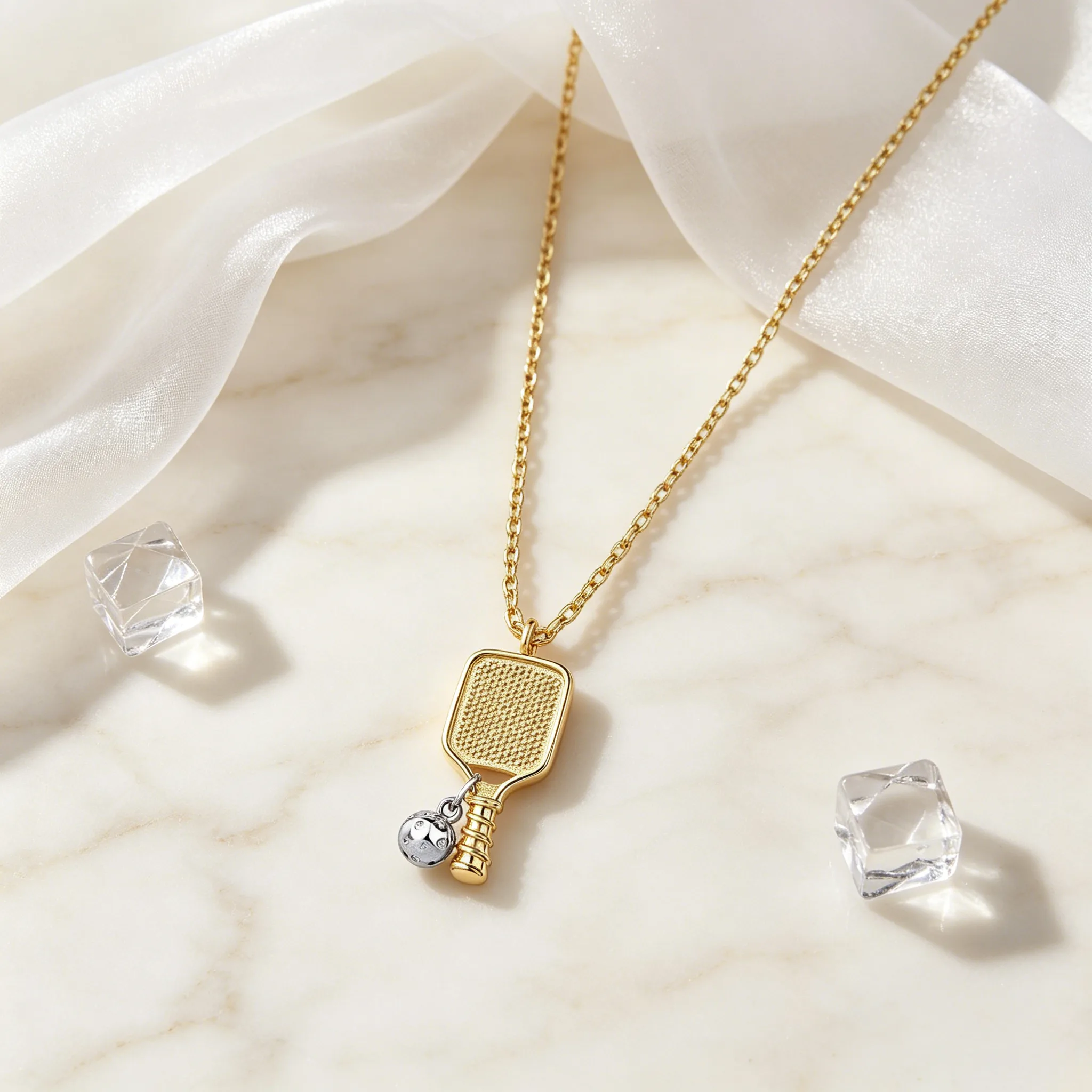 Hollow Round Multi Hole Ball Pendant Twist Link Chain Necklaces Minimal Unique Statement Women Stackable Fashion gold plated copper Jewelry view 3