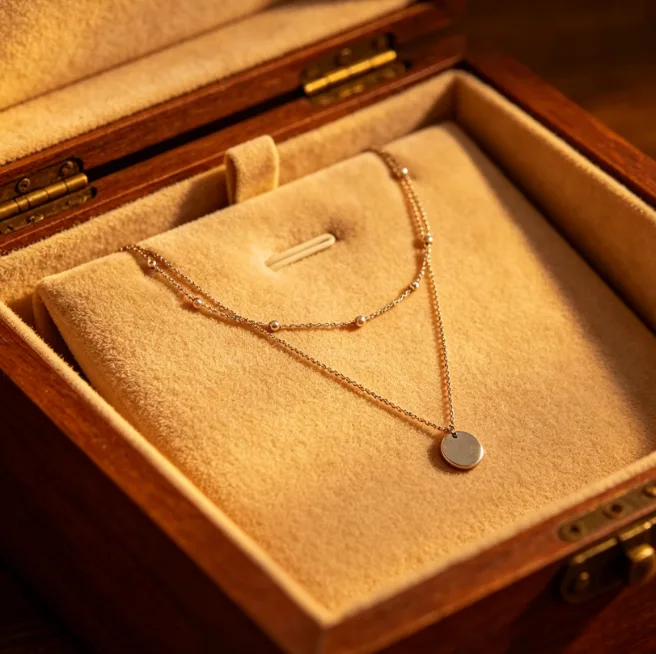 Classic Layered Disc Pendant Necklace Stainless Steel Bead Chain Waterproof Necklaces for Women Dainty Fashion Wholesale Jewelry Gift