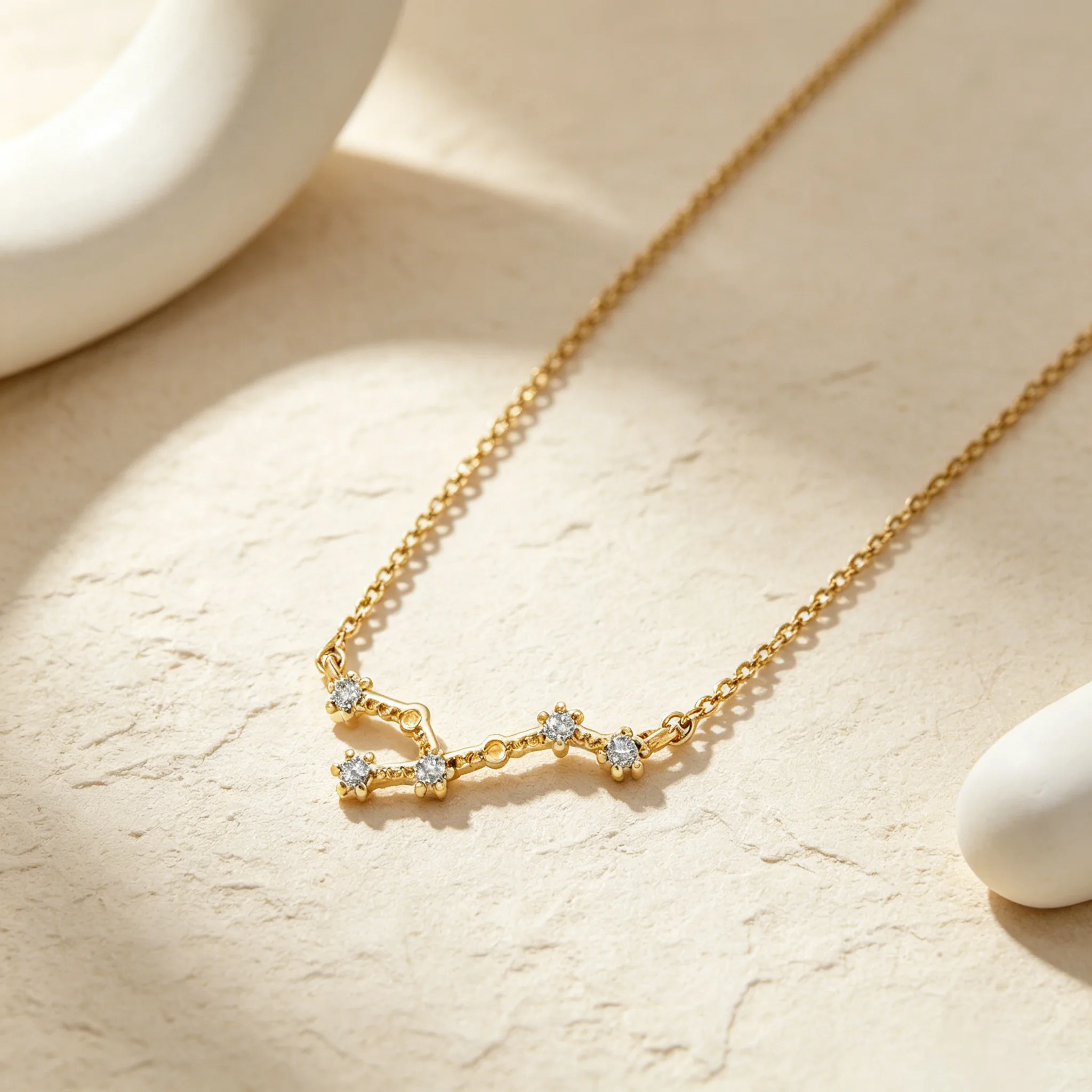 Shiny Zircon 12 Constellation Star Map Pendant Necklaces Gold Tone Minimalist Astrology Dainty Fashion Jewelry for Women Birthday Gift