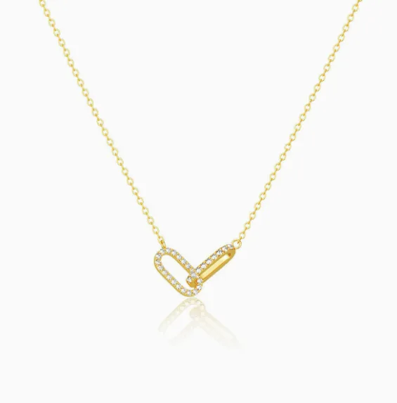 Fashion Zircon Carabiner Lock Pendant Thin Cable Chain Minimal Women Necklaces Daily Layering Wholesale jewelry