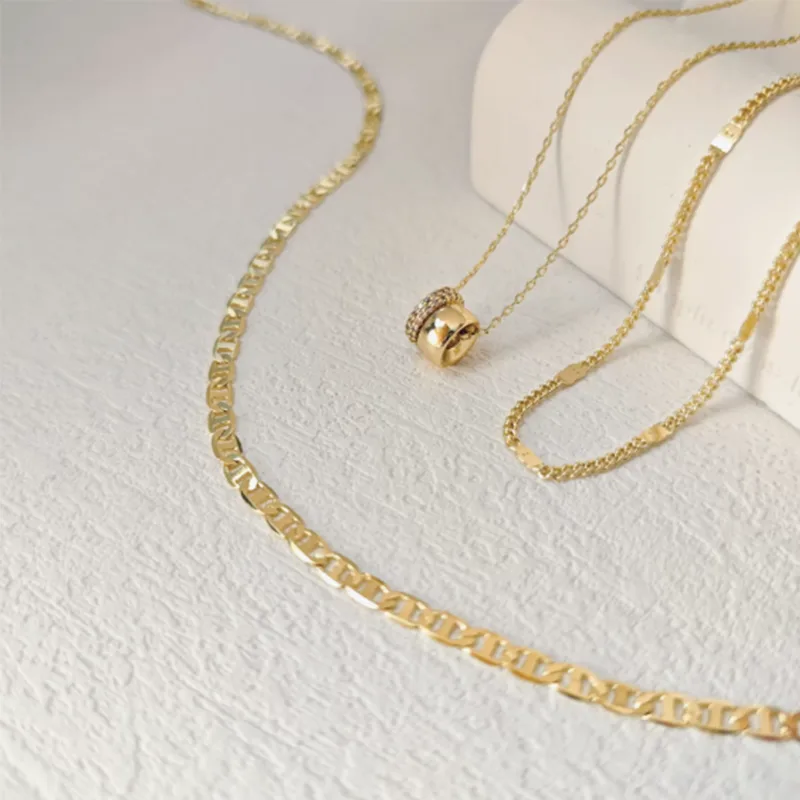 Double Circle Ring CZ Layered Necklace Set Necklaces for Women Dainty Cubic Zirconia Minimalist Boho Aesthetic Jewelry view 2