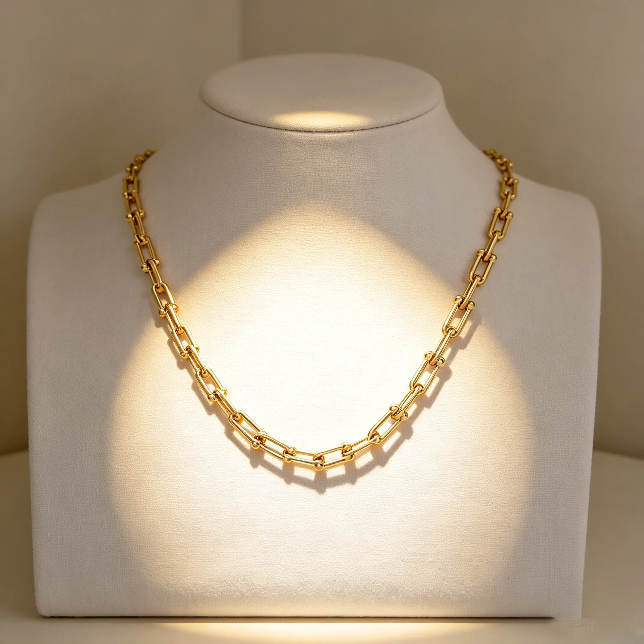 Women U Shape Horseshoe Paperclip Link Chain Necklaces Golden Minimal Bold Unisex Versatile Statement Daily Fashion Jewelry