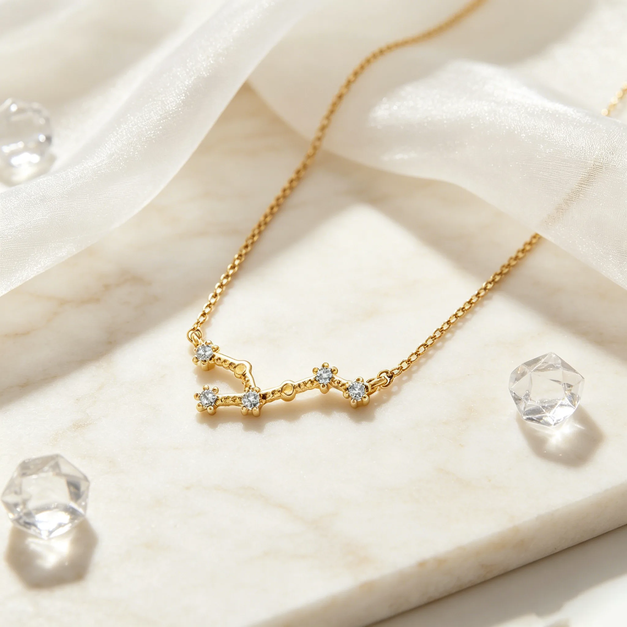 Shiny Zircon 12 Constellation Star Map Pendant Necklaces Gold Tone Minimalist Astrology Dainty Fashion Jewelry for Women Birthday Gift view 2