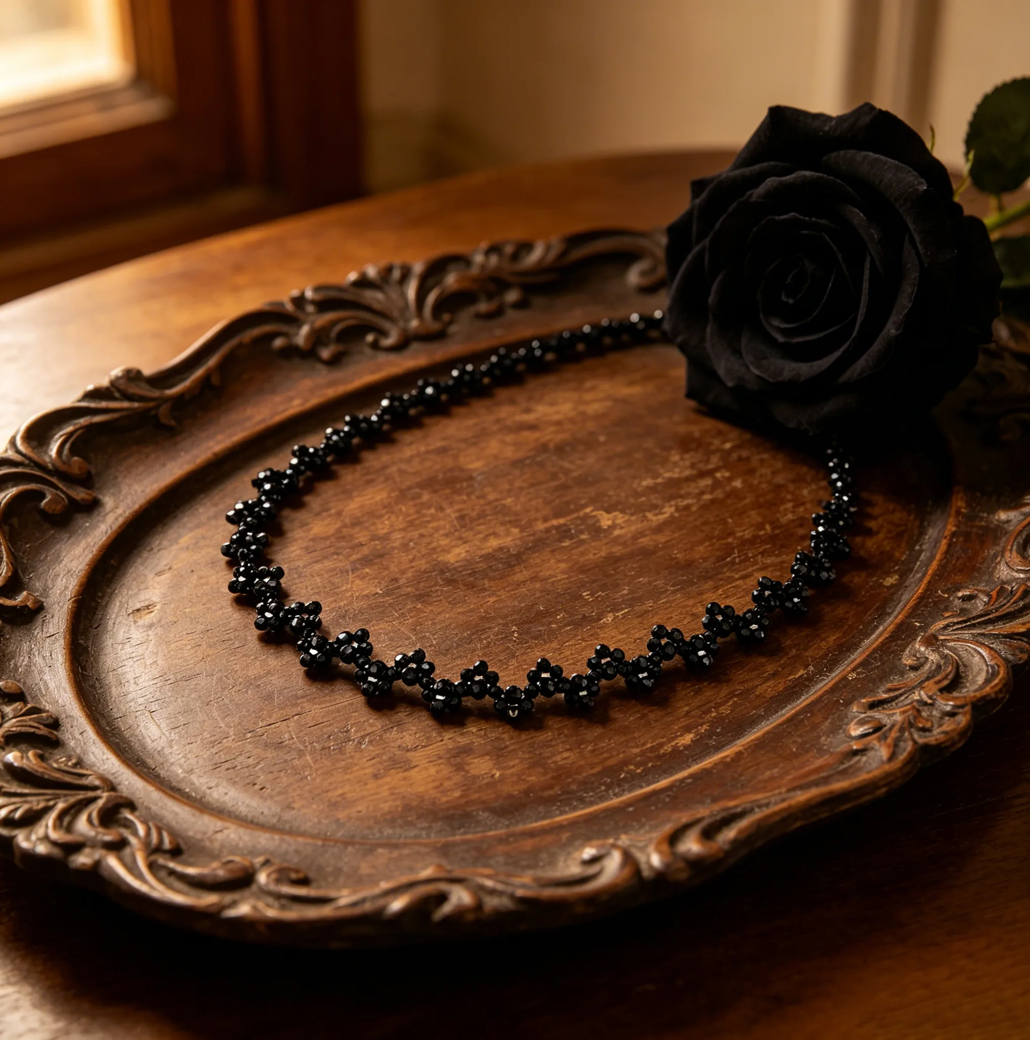 Sparkly Black Crystal Cluster Floral Choker Chic Trendy Elegant Short Neck Fashion Clavicle Necklaces Jewelry for Women
