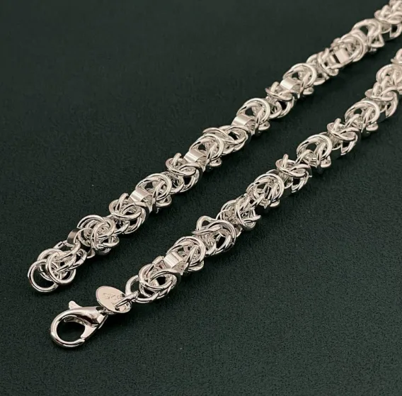 925 Silver Plated Interwoven Dragon Chunky Chain Lobster Clasp Punk Trendy Bold Unisex Statement Women Fashion Necklaces view 2