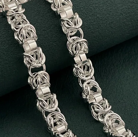 925 Silver Plated Interwoven Dragon Chunky Chain Lobster Clasp Punk Trendy Bold Unisex Statement Women Fashion Necklaces view 3